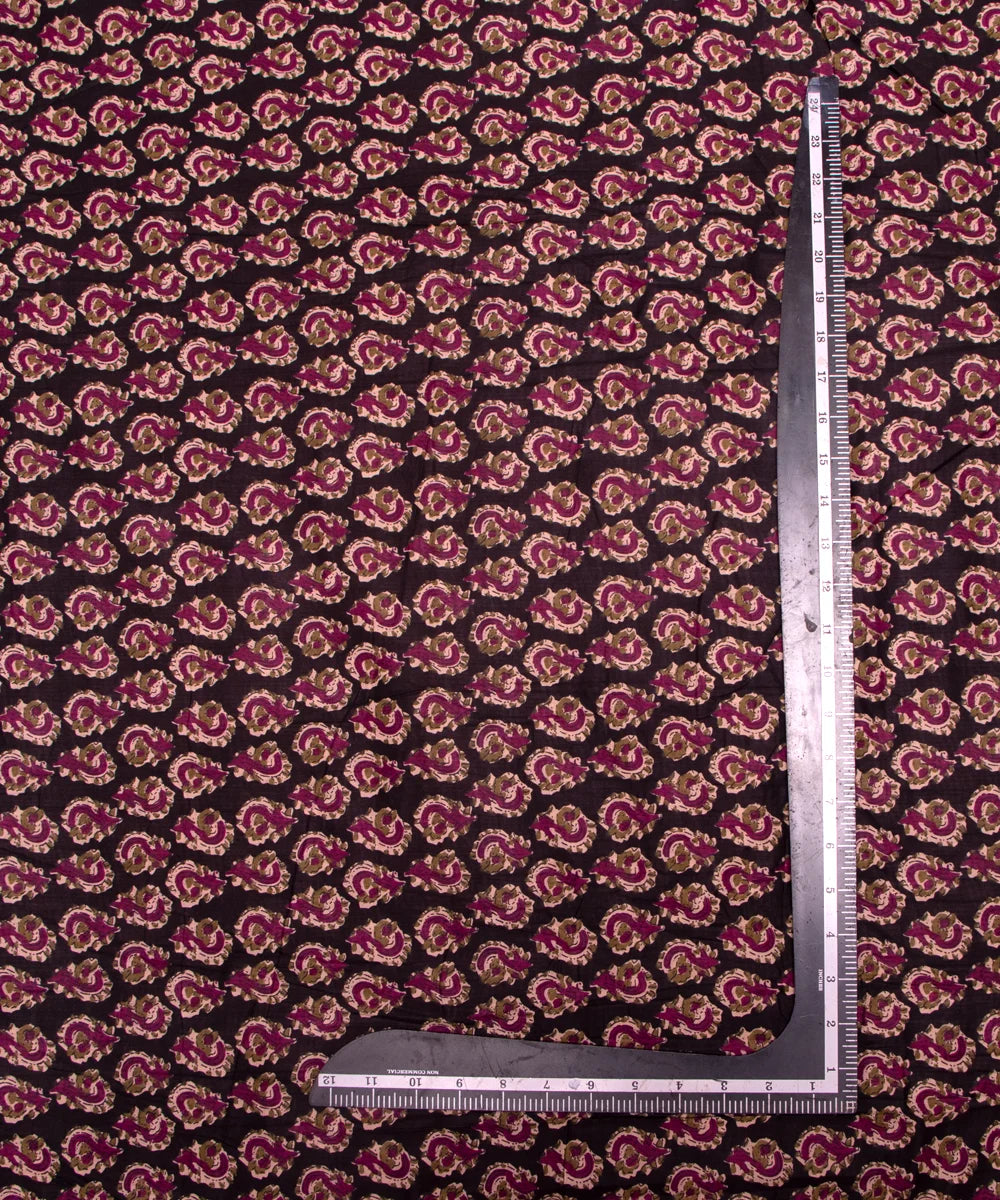 Black Floral Print Cotton Suit