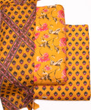 Mango Yellow Floral Print Cotton Suit
