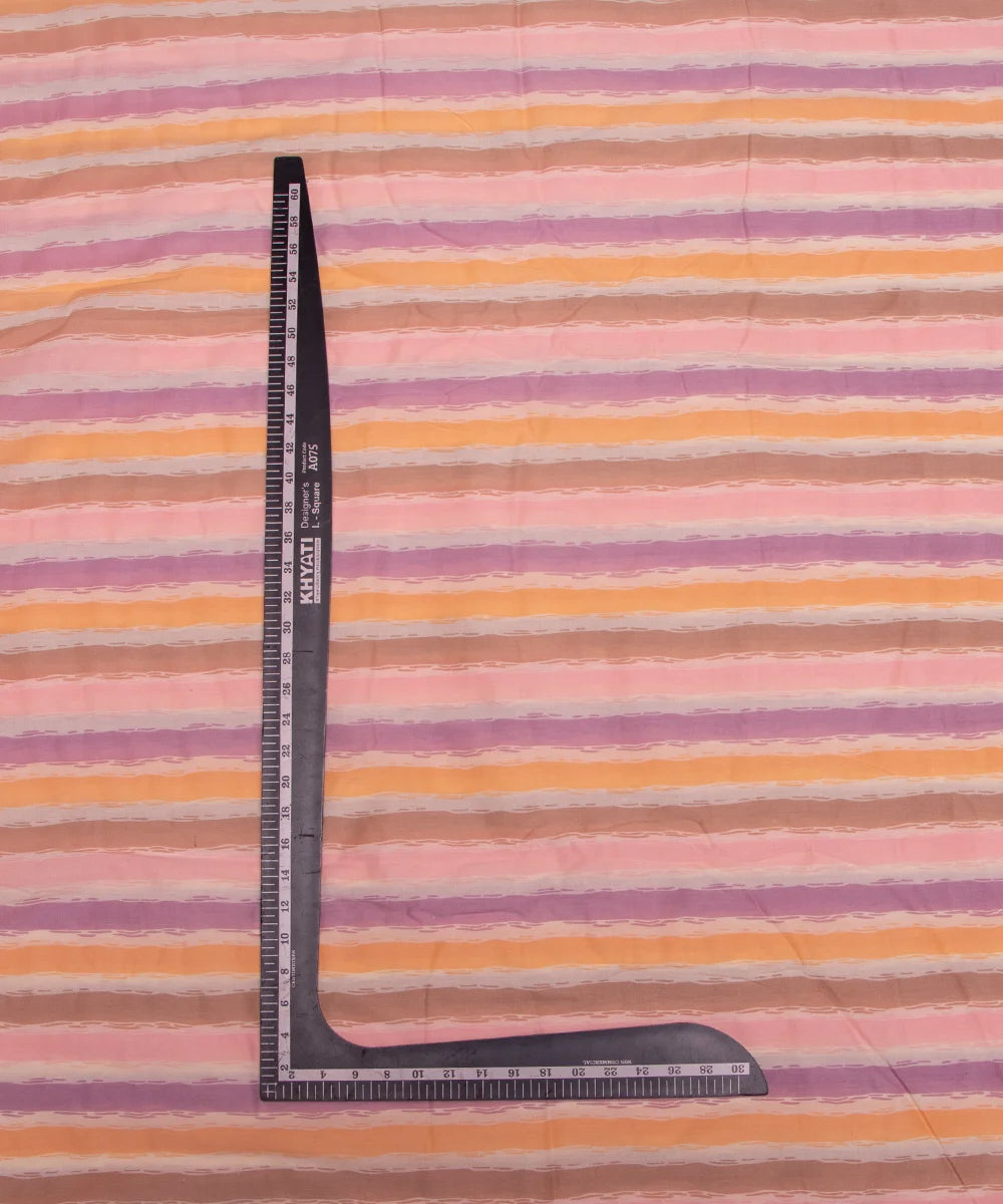 Peach Pink Floral Print Cotton Suit