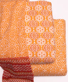 Mustard Yellow Floral Print Cotton Suit