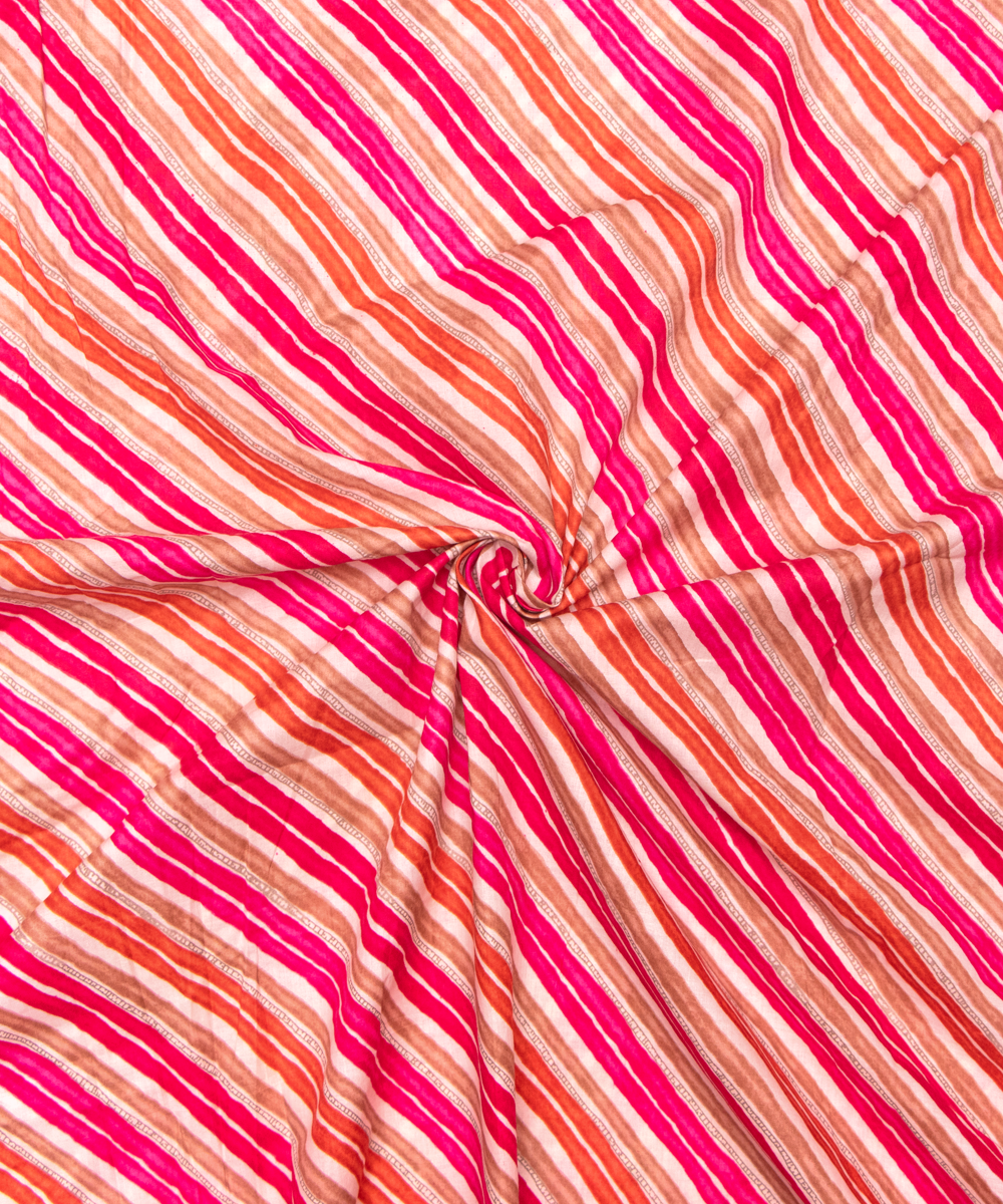 Multi Color Stripe Print Cotton Fabric