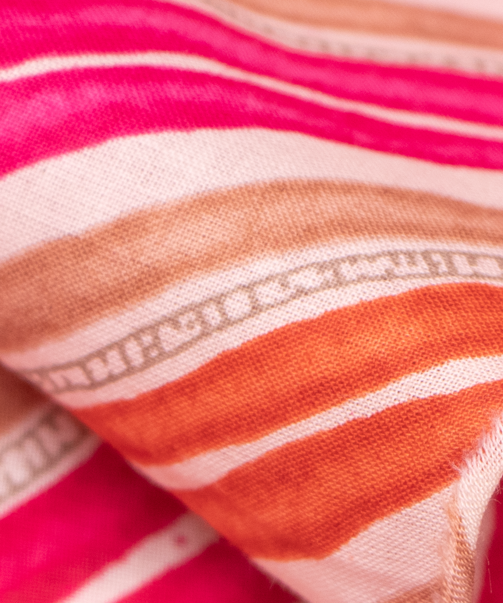 Multi Color Stripe Print Cotton Fabric