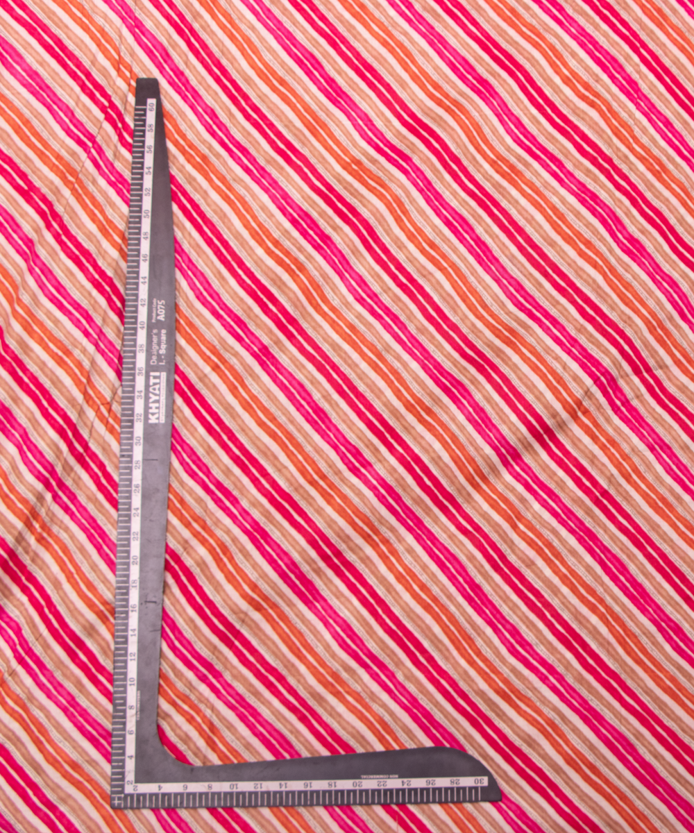 Multi Color Stripe Print Cotton Fabric