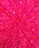 Fuchsia Bandhani Print Cotton Fabric