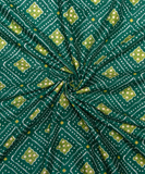 Green Bandhani Print Cotton Fabric