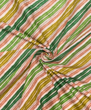 Multi Color Stripe Print Cotton Fabric