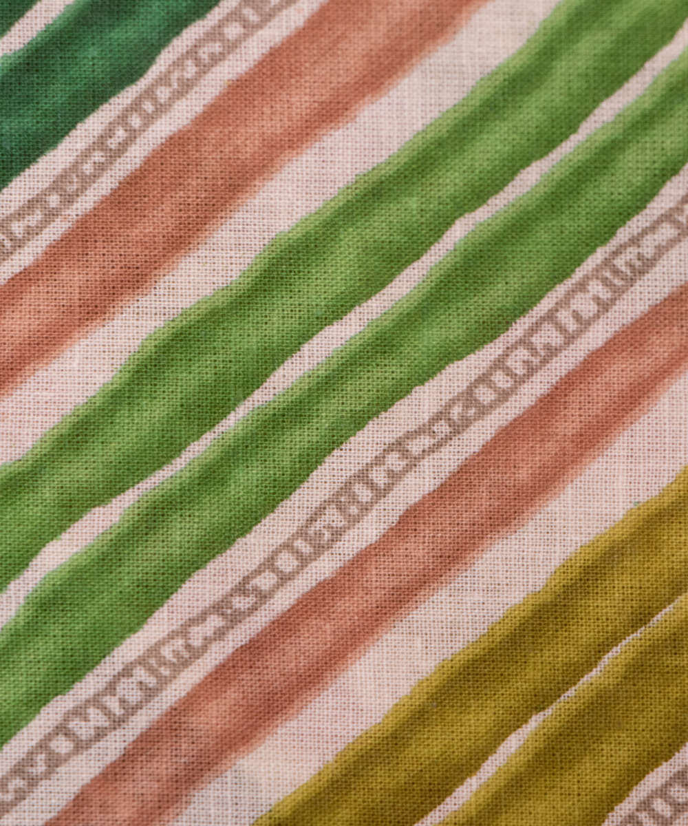 Multi Color Stripe Print Cotton Fabric