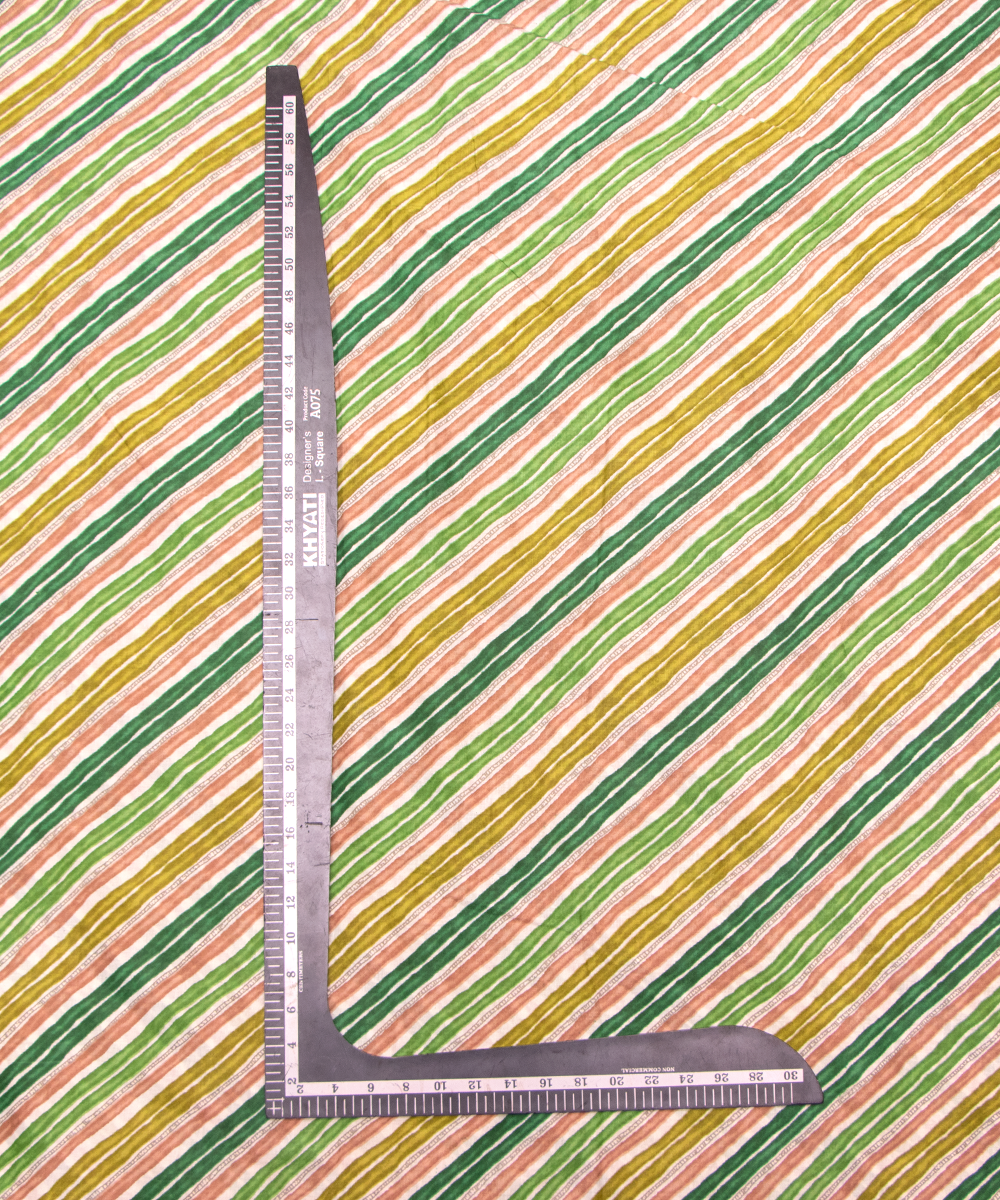 Multi Color Stripe Print Cotton Fabric