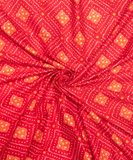 Rust Brown Bandhani Print Cotton Fabric