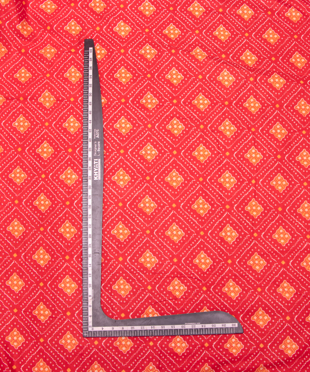 Rust Brown Bandhani Print Cotton Fabric