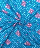 Blue Bandhani Print Cotton Fabric