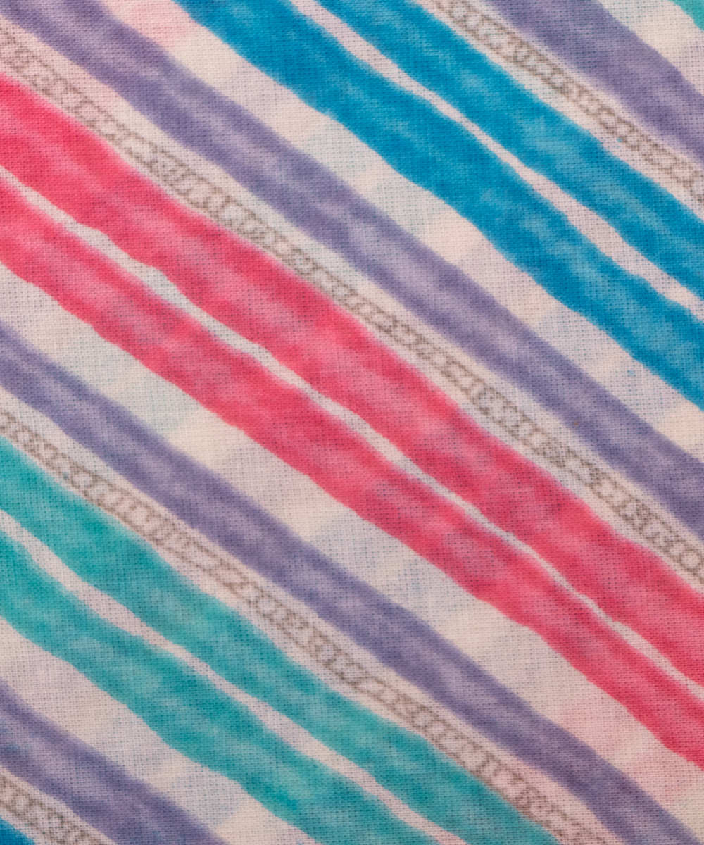 Multi Color Stripe Print Cotton Fabric