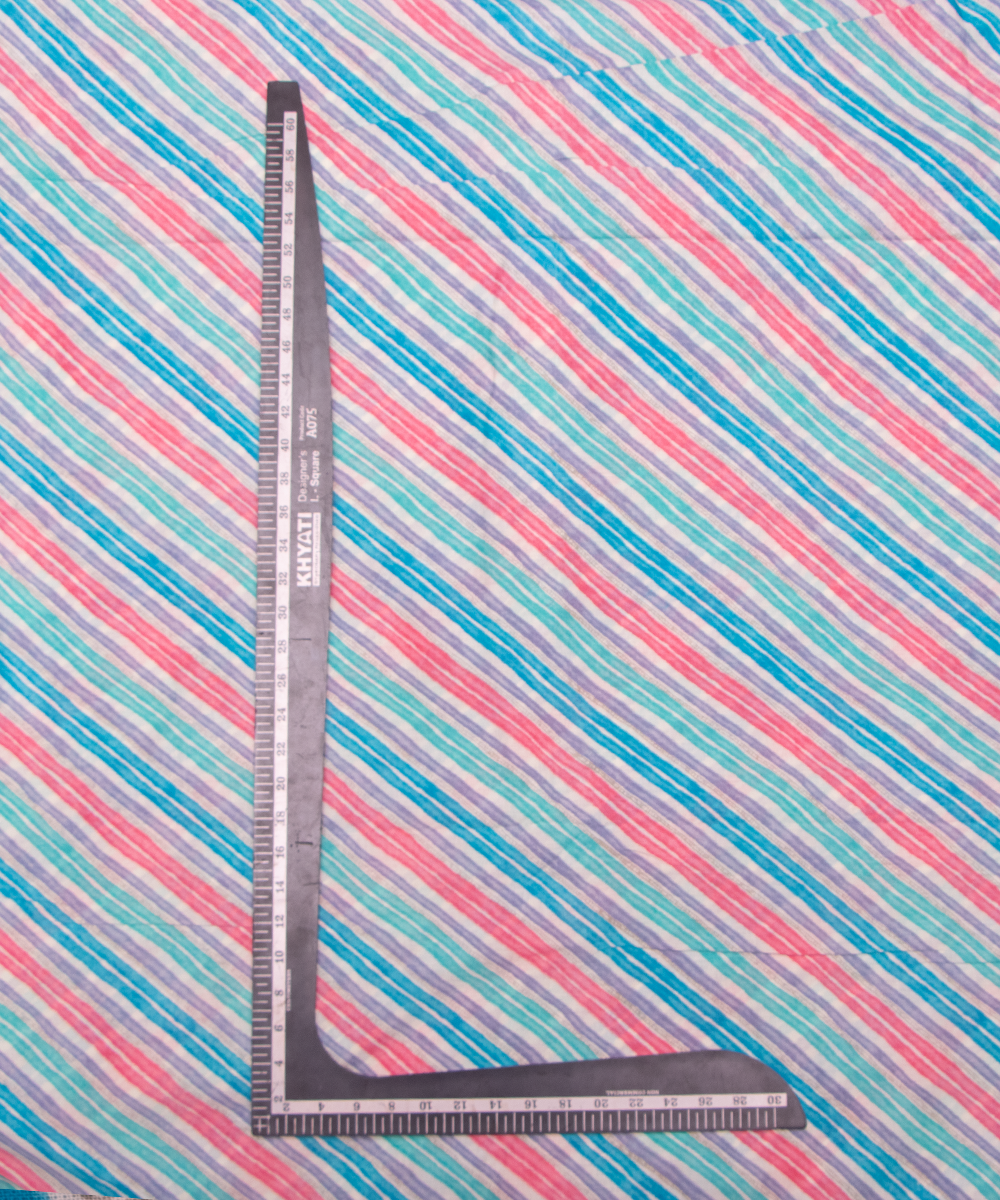 Multi Color Stripe Print Cotton Fabric