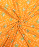 Yellow Bandhani Print Cotton Fabric