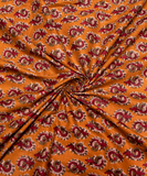 Ochre Yellow Buti Print Cotton Fabric