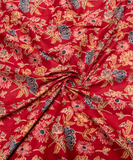 Maroon Floral Print Cotton Fabric