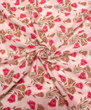 Off White Floral Print Cotton Fabric