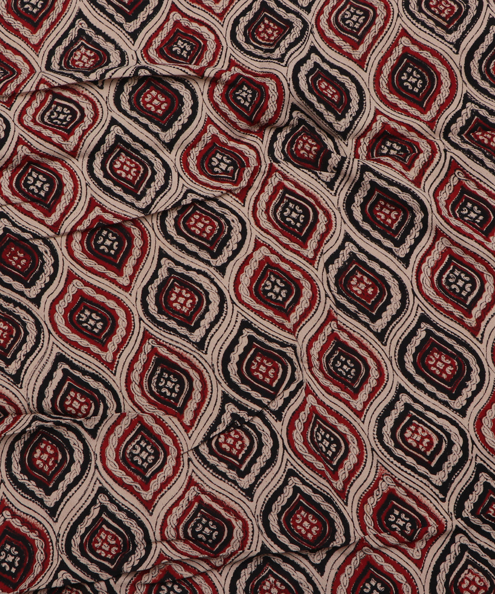 Beige Colour Traditional Print Georgette Fabric ( 1.70 Meter)