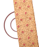 Beige Colour Zari Floral Embroidery Bamboo Silk Fabric ( 1.50 Meter )