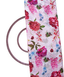 White Colour Digital Floral Print Viscose Chinon Silk Fabric