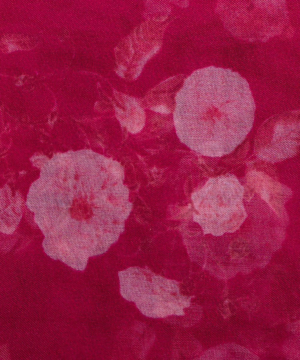 Carrot Colour Floral Print Organza Fabric