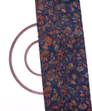 Teal Blue Colour Floral Print Organza Fabric