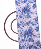 White Colour Floral Print Chanderi Silk Fabric