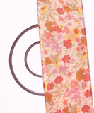 Cream Colour Digital Floral Print Viscose Chinon Silk Fabric