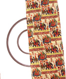 Off White Colour Mughal Print Pure Natural Crepe Fabric