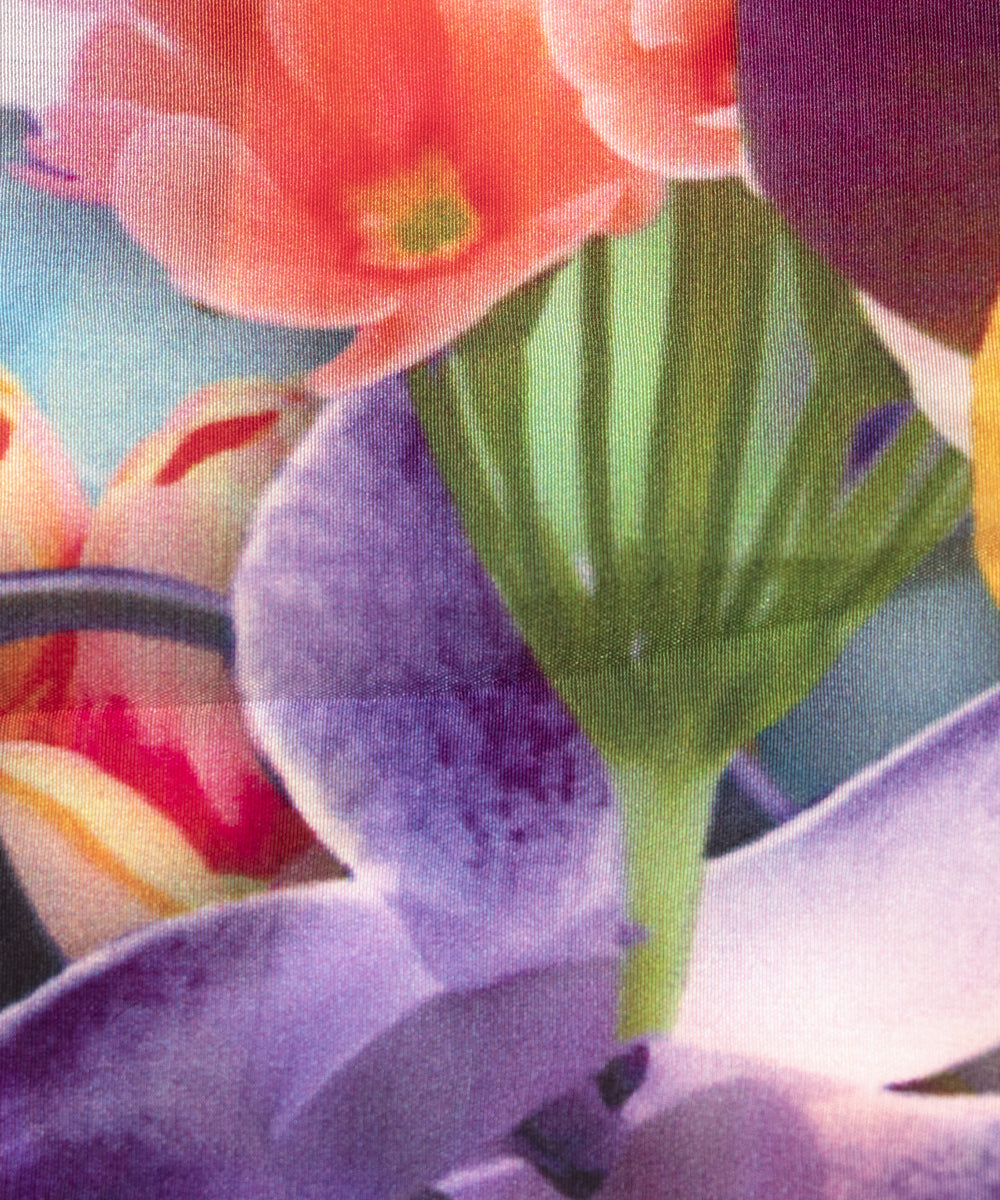 Multi Colour Kids Print Pure Natural Crepe Fabric