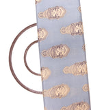 Light Grey Colour Manipuri Print Pure Natural Crepe Fabric