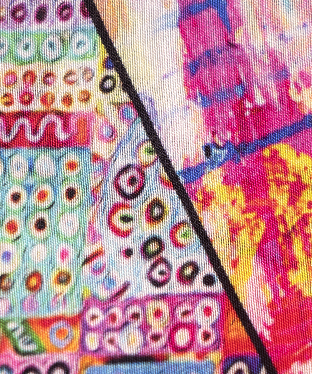 Multi Colour Abstarct Digital Print Muslin Fabric