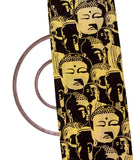 Black Colour Buddha Digital Printed Pure Muslin Fabric