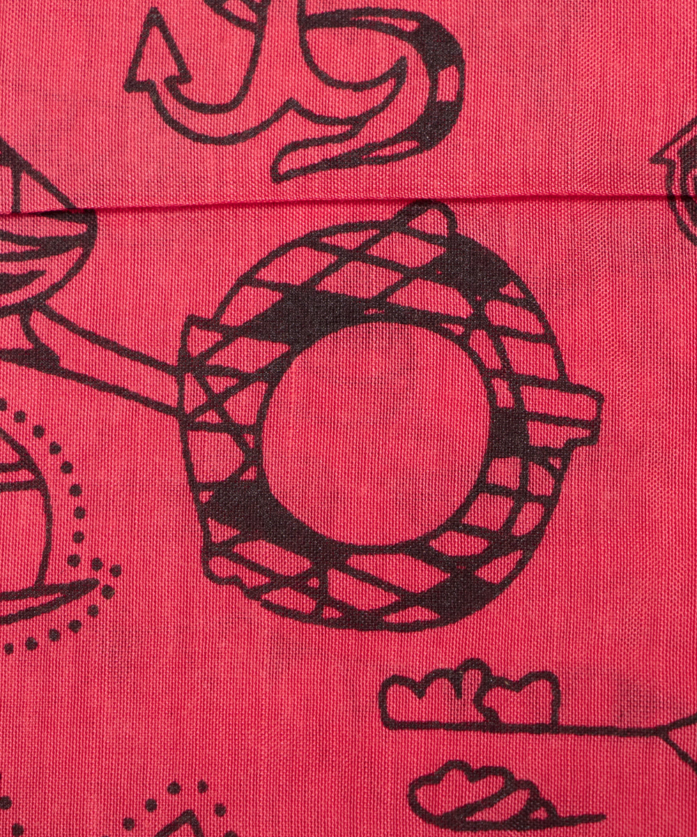 Pink Colour Object Digital Printed Pure Muslin Fabric