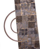 Grey Colour Checks Print Modal Chanderi Fabric
