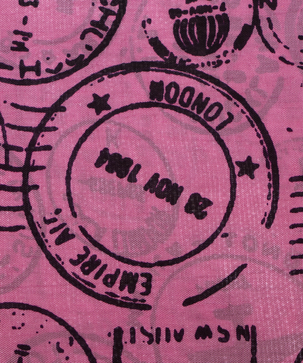 Pink Colour Abstract Digital Printed Pure Muslin Fabric