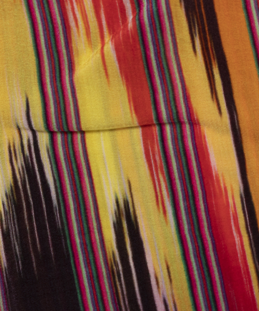 Multi Colour Abstract Print Pure Natural Crepe Fabric