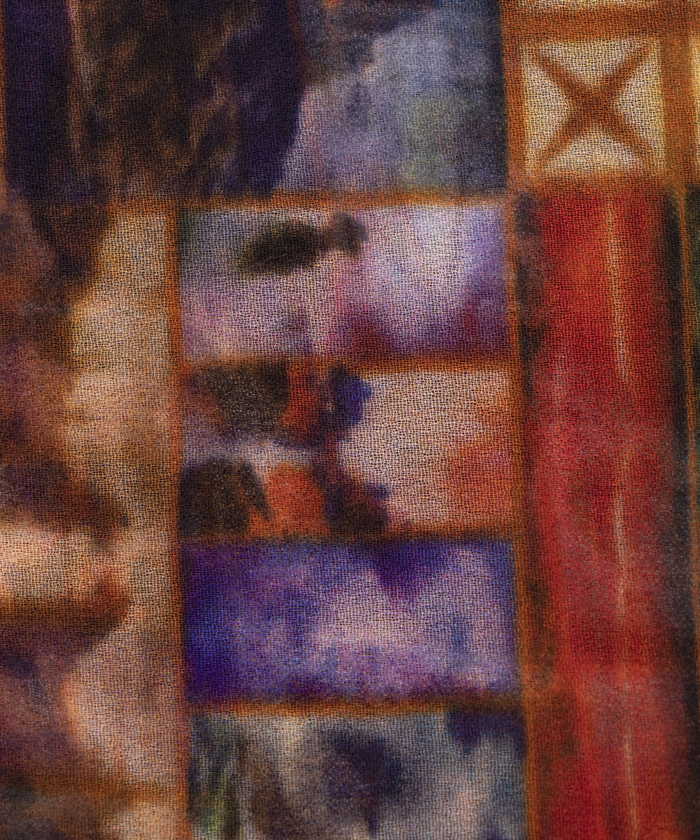 Multi Colour Abstract Print Georgette Fabric