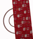 Maroon Colour Object Print Georgette Fabric