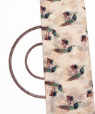 Off White Colour Peacock Digital Printed Pure Muslin Fabric