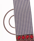 Blue Colour Geometric Print Modal Chanderi Fabric