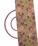 Light Olive Green Colour Floral Digital Print Chiffon Fabric