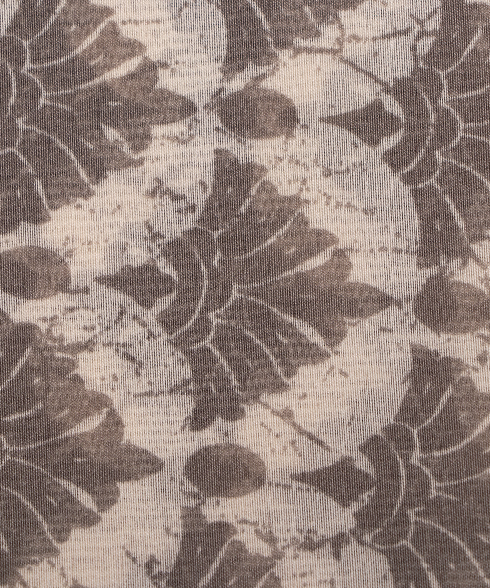 Off White Colour Floral Print Modal Chanderi Fabric