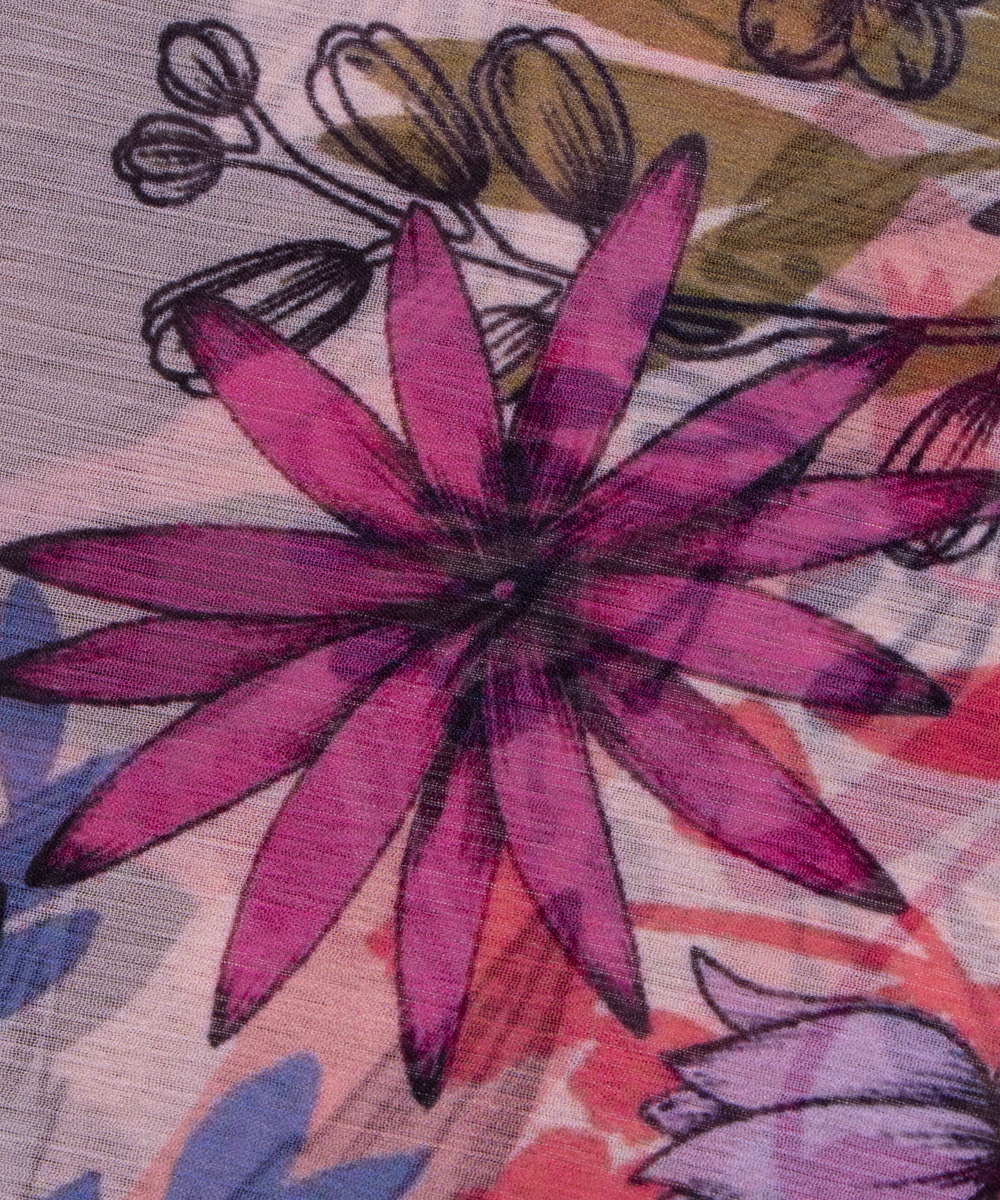 Multi Colour Floral Digital Print Chiffon Fabric