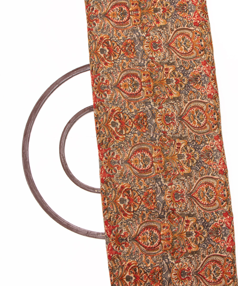 Multi Colour Floral Print Modal Chanderi Fabric