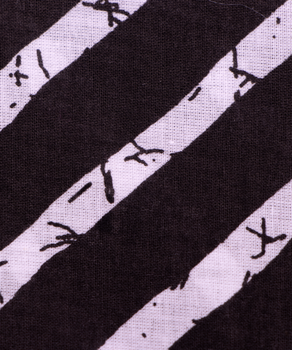 Black Colour Lehariya Printed Cotton Fabric