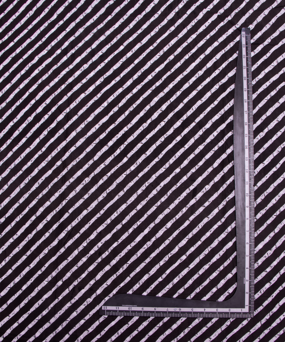 Black Colour Lehariya Printed Cotton Fabric