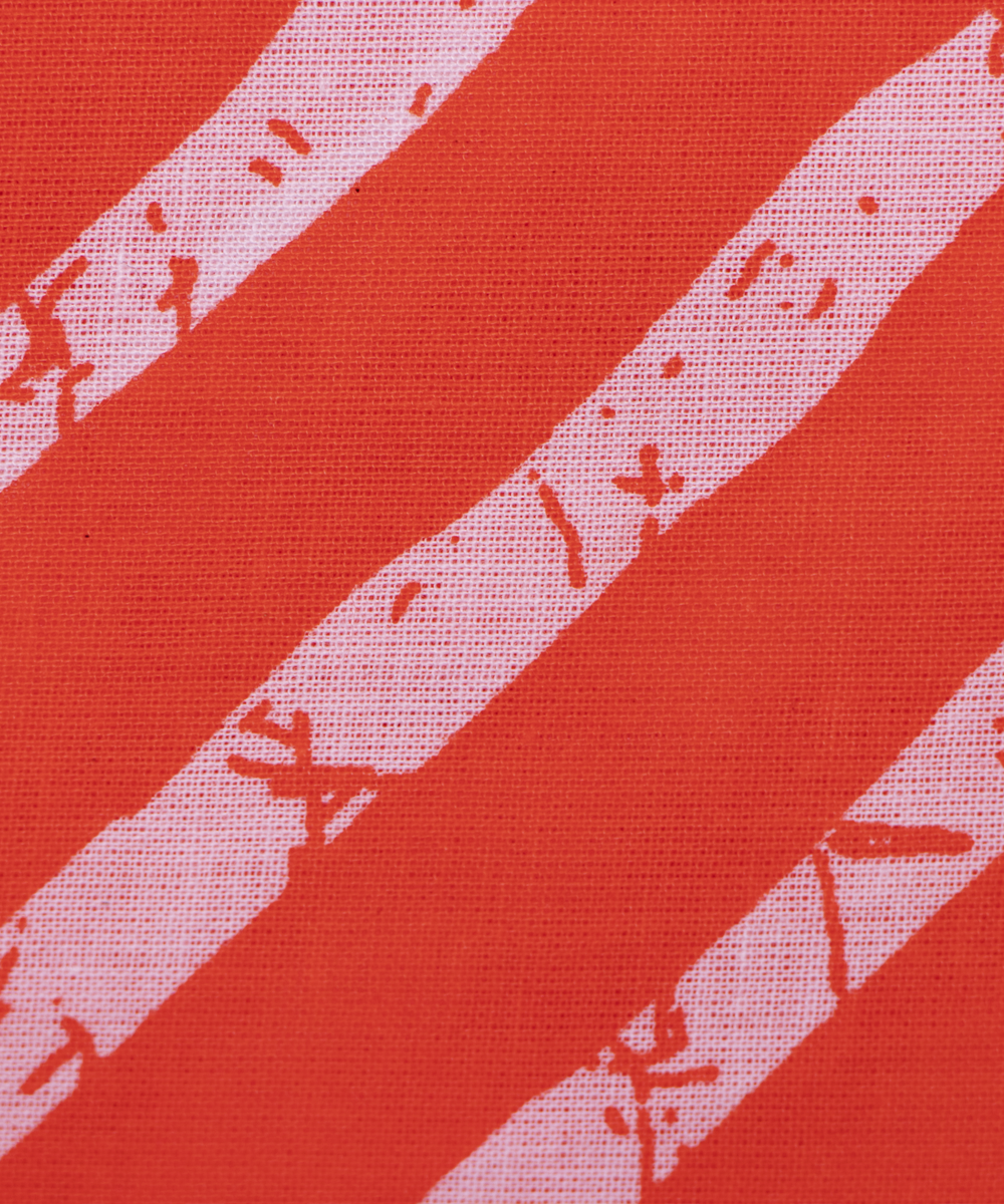 Orange Colour Lehariya Printed Cotton Fabric