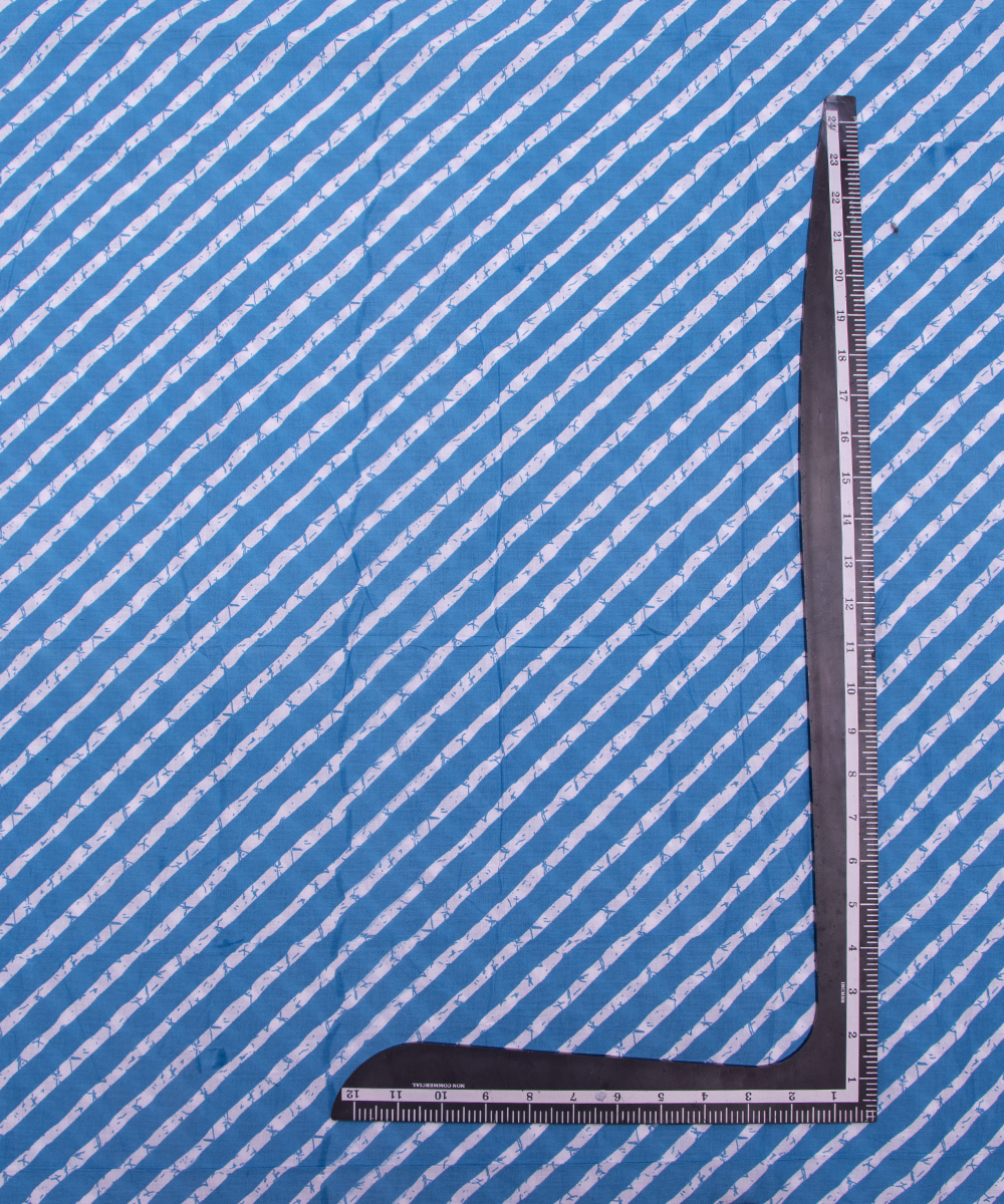 Light Blue Colour Lehariya Printed Cotton Fabric