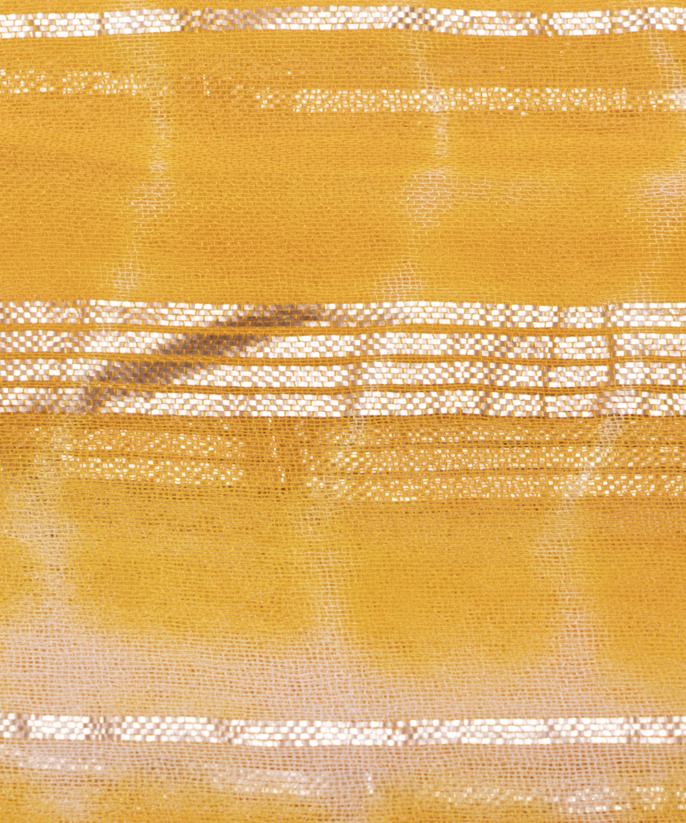 Yellow Colour Tie Dye Print Georgette Gota Fabric